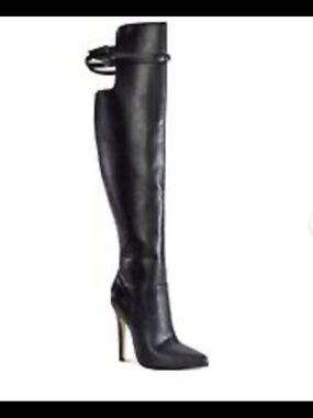 Black Over-the-Knee High Heel Boot - Women